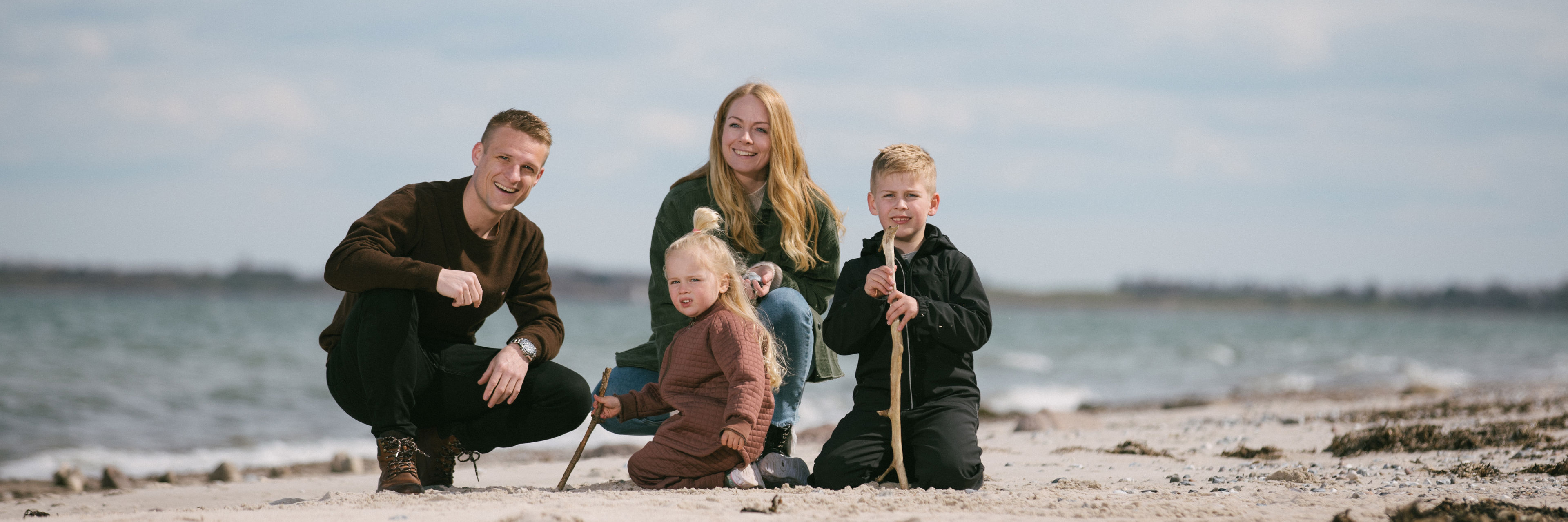Familie på stranden