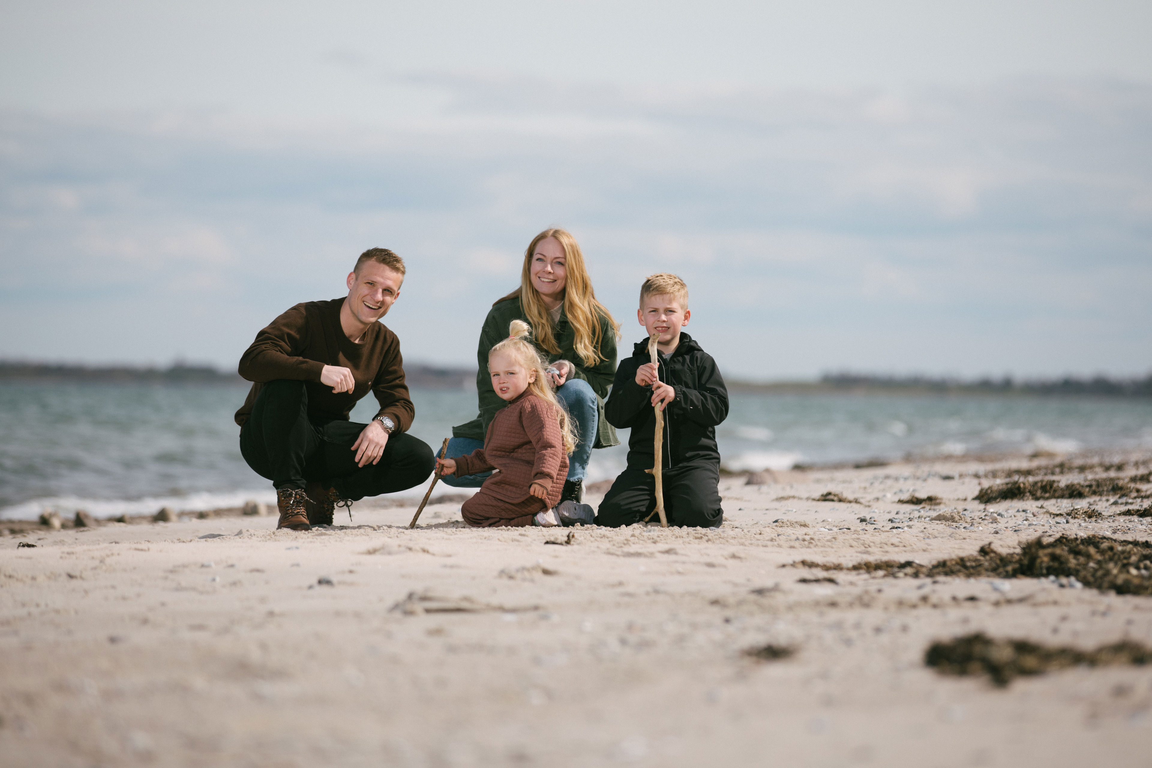 Familie på stranden
