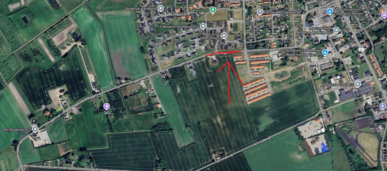 Forslag om 60 km/t på Huggetvej på strækning mellem Norgesvej og Aalesundparken