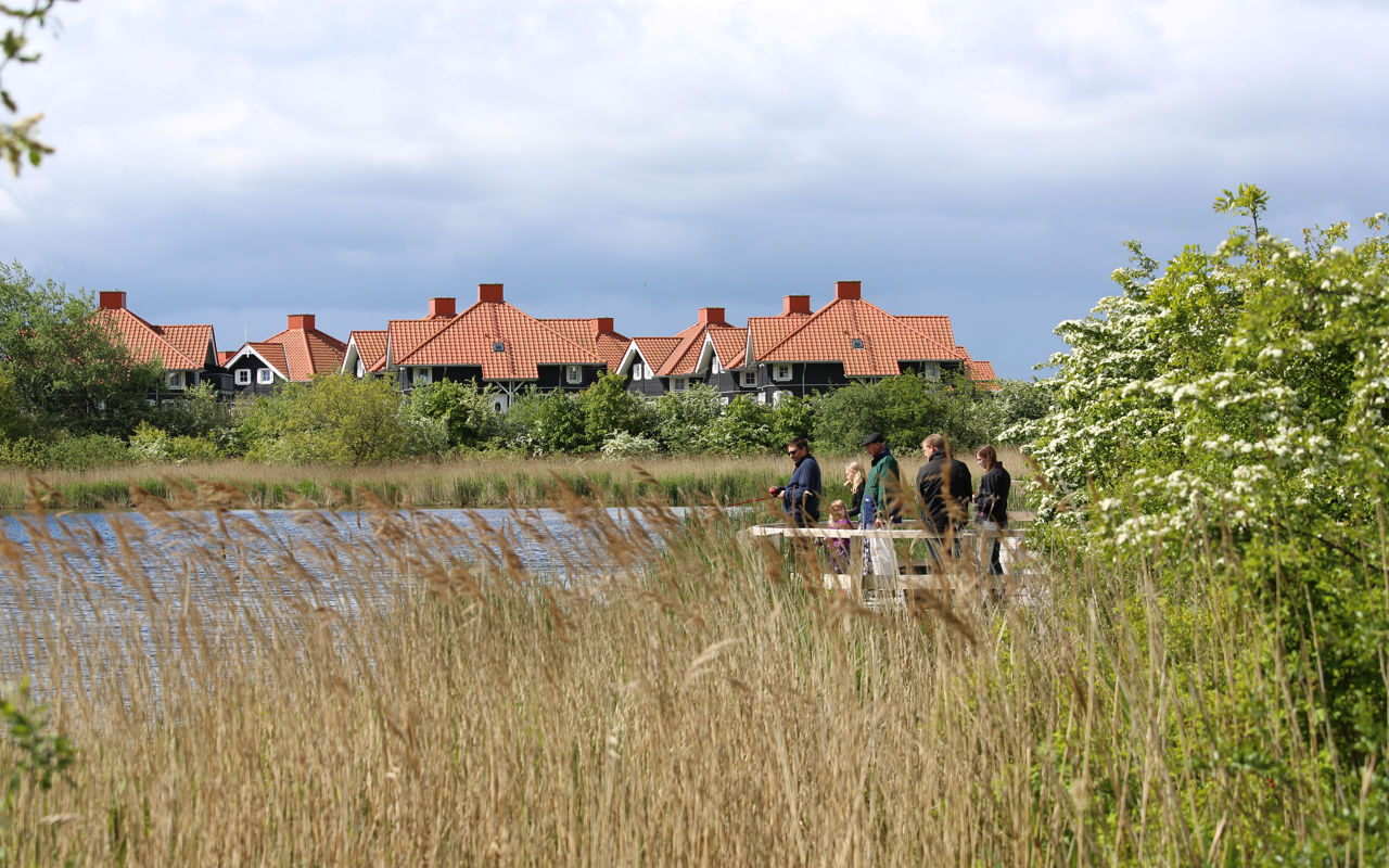 Billede af Barfods Dam i Bogense, hvor der blandt andet kan fiskes.