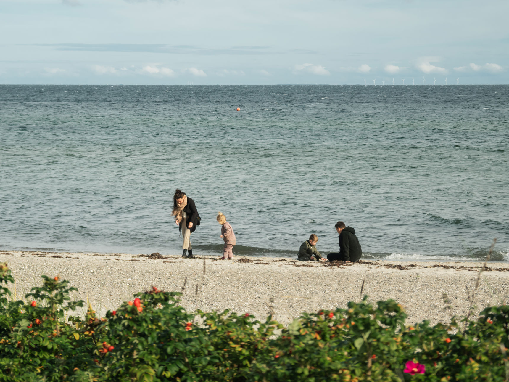 Billede af familie ved Hasmark Strand